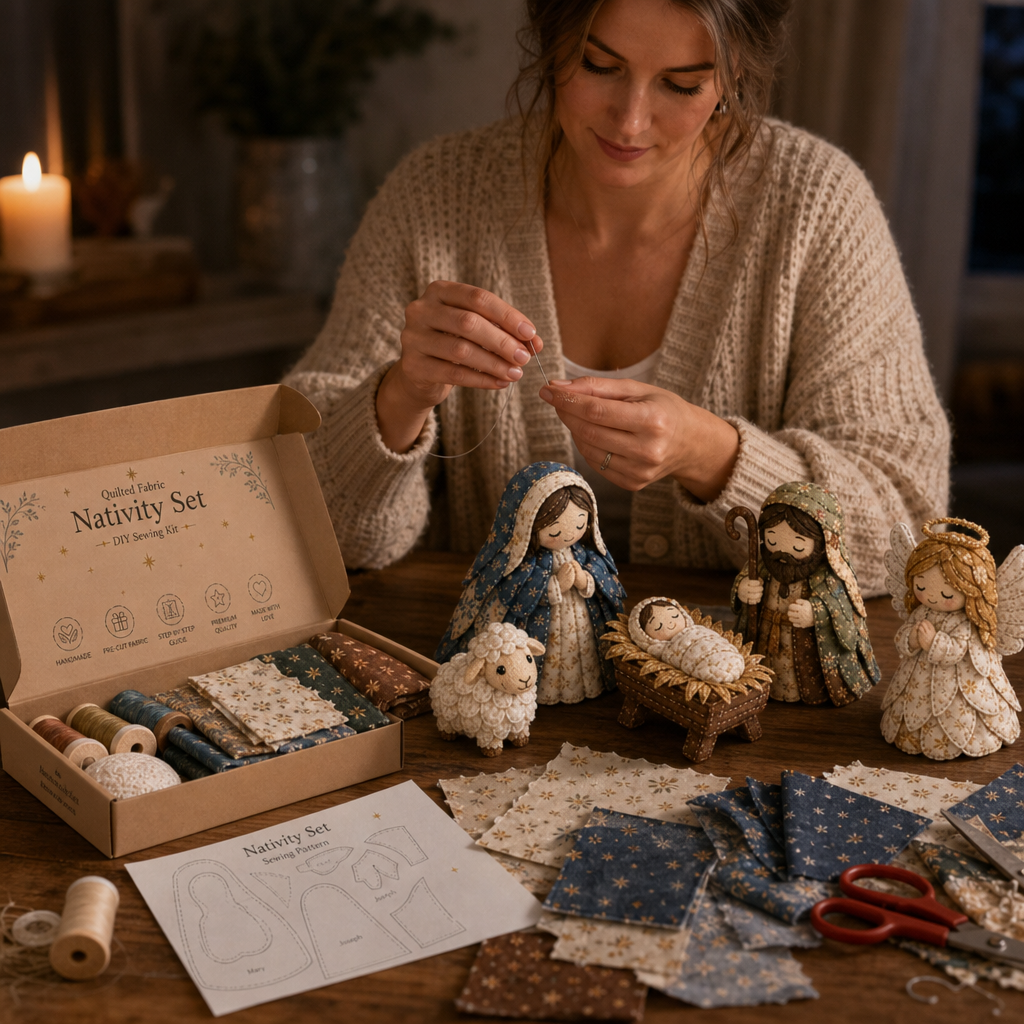 ✨ DIY Patchwork Nativity Scene Sewing Kit
