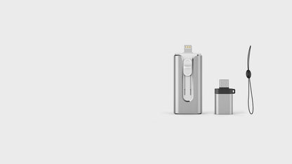 ⚡Portable USB 3.0 Flash Drive | 3-in-1 Storage for All Devices
