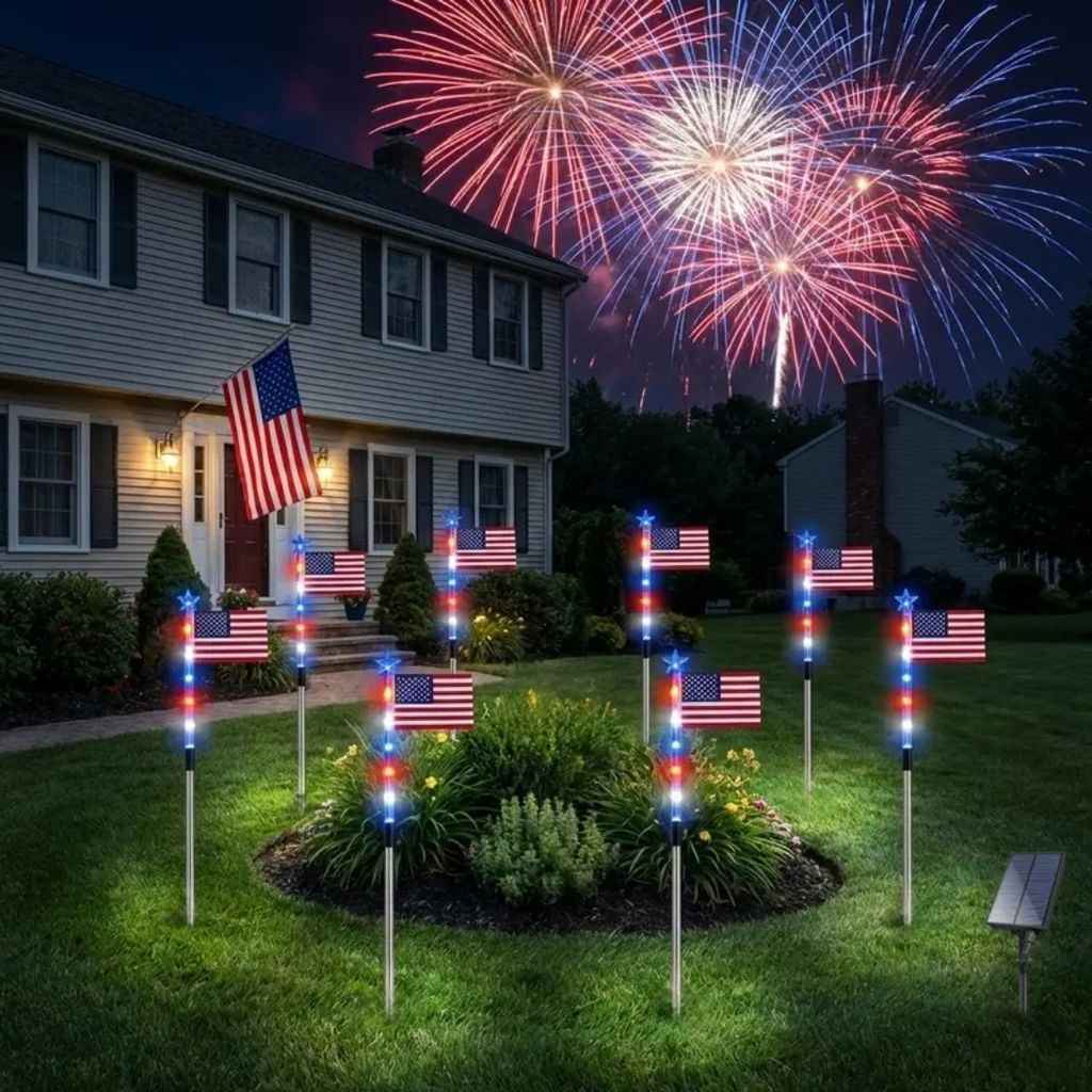 Limited Edition 2026 USA 250th Anniversary 8 Solar Flag Lights – 1776–2026 Heritage Edition 🇺🇸