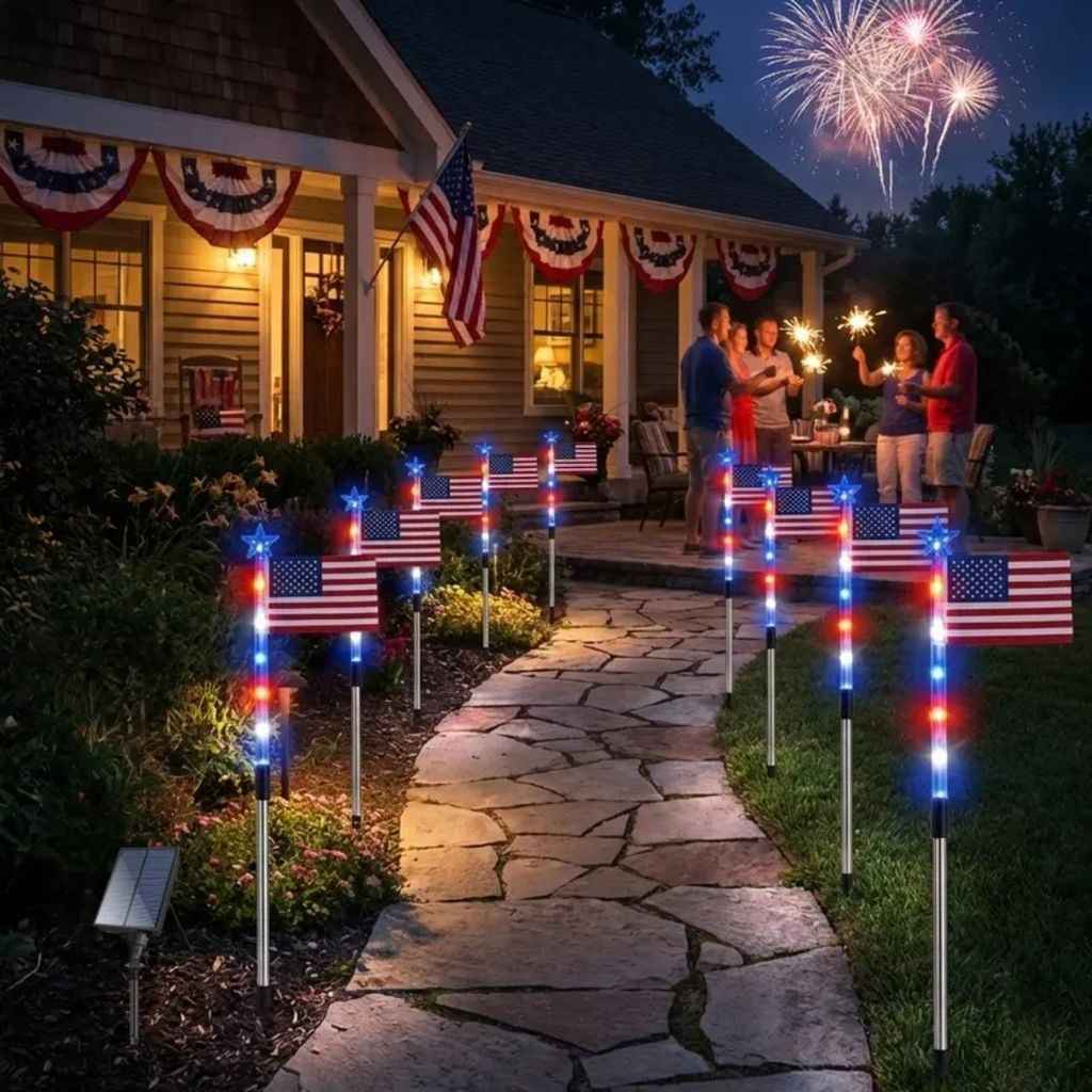 Limited Edition 2026 USA 250th Anniversary 8 Solar Flag Lights – 1776–2026 Heritage Edition 🇺🇸