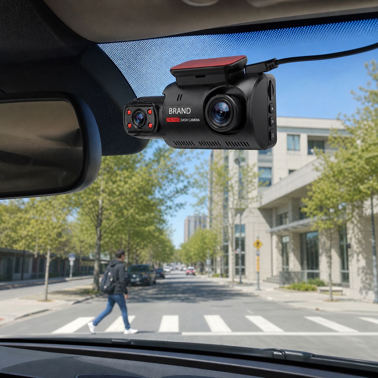 1080P Dual-Lens Dash Cam | Front & Interior Camera with G-Sensor