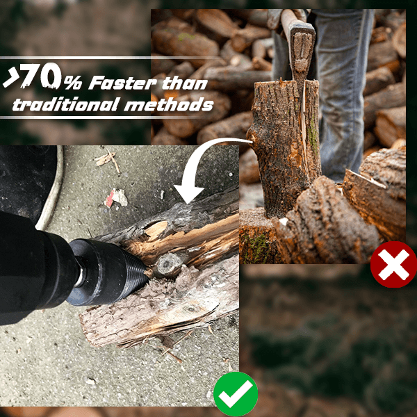 🛠️⚡Better Than Firewood Axe - Durable Drill Set Makes Quick Work of Logs🪵