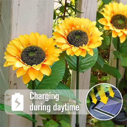 Solar Sunflower Garden Lights – Outdoor Decorative Flower Stake Lights for Patio, Lawn & Walkway