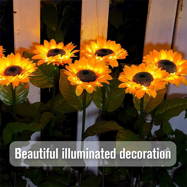 Solar Sunflower Garden Lights – Outdoor Decorative Flower Stake Lights for Patio, Lawn & Walkway