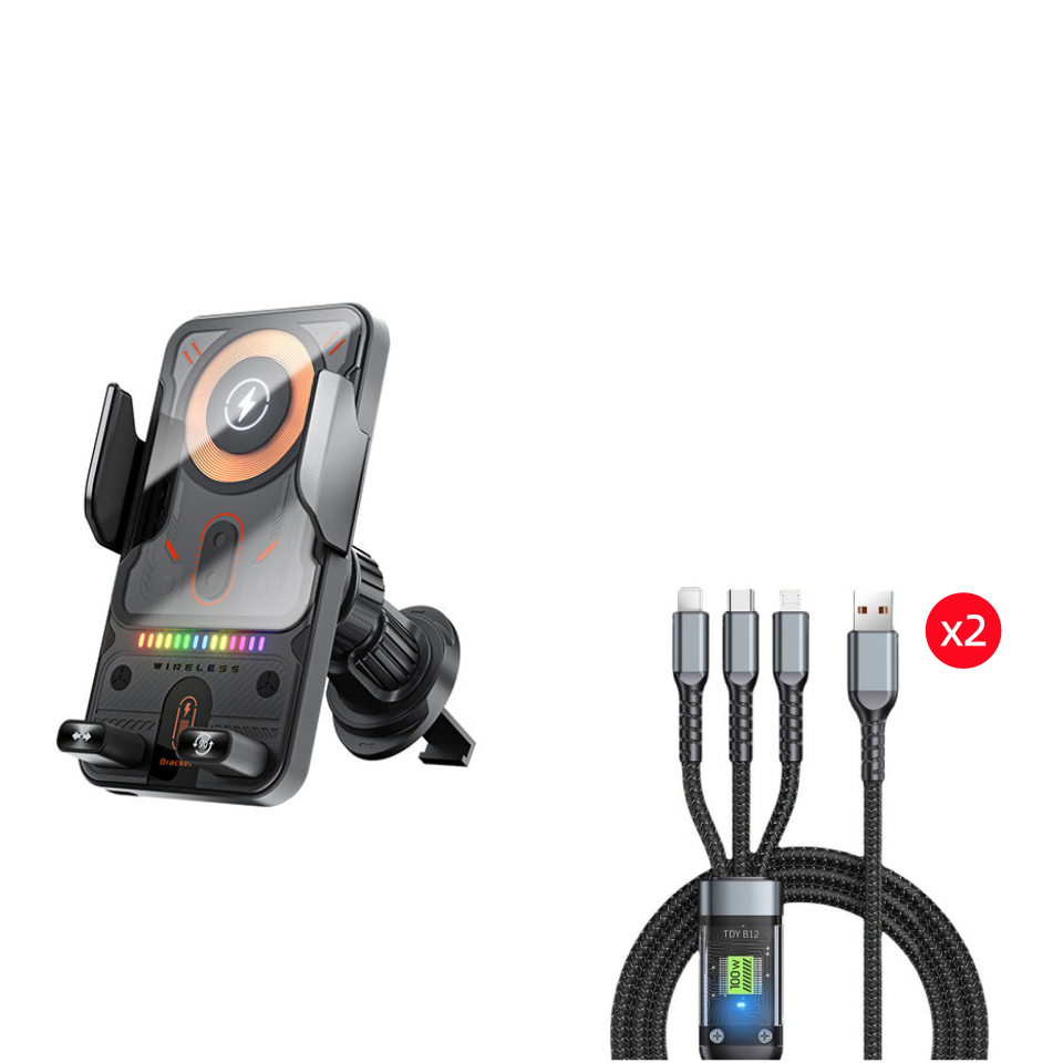 🔥2-in-1 Infrared Motorized Car Mount | 360° Rotation + Wireless Charging 🚗💨 Great Deal!