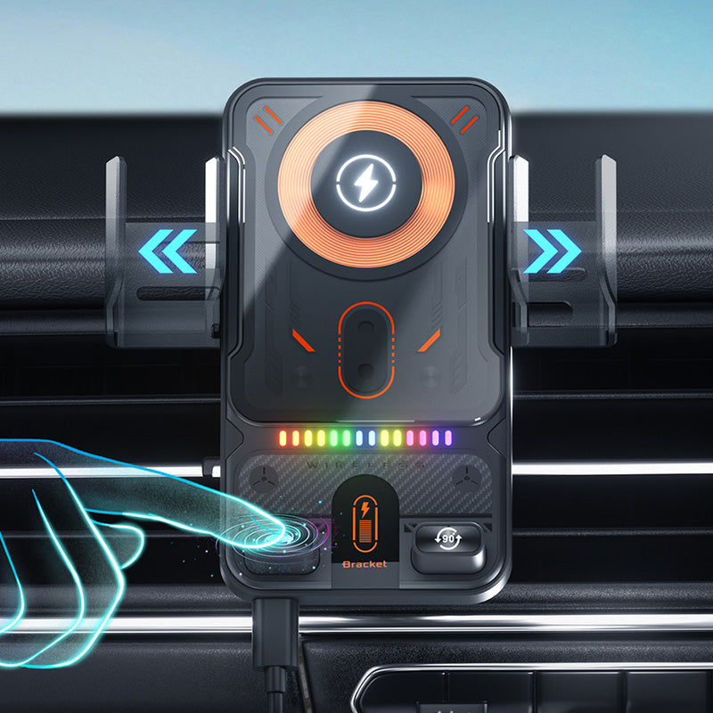 🔥2-in-1 Infrared Motorized Car Mount | 360° Rotation + Wireless Charging 🚗💨 Great Deal!