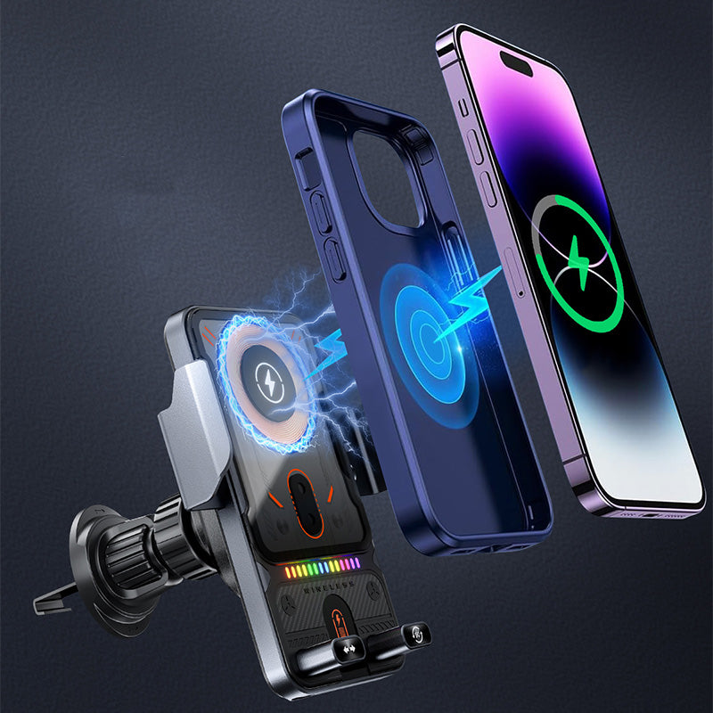 🔥2-in-1 Infrared Motorized Car Mount | 360° Rotation + Wireless Charging 🚗💨 Great Deal!