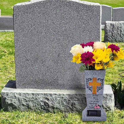 🔥Half price & Free shipping🔥Solar LED Memorial Grave Vase with Ground Spike – Weather-Resistant & Elegant
