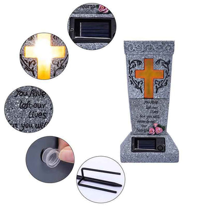 🔥Half price & Free shipping🔥Solar LED Memorial Grave Vase with Ground Spike – Weather-Resistant & Elegant
