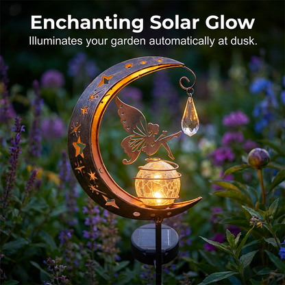 🌙✨Whimsical Moon & Fairy Solar Garden Stake Light⚡Half Price Sale