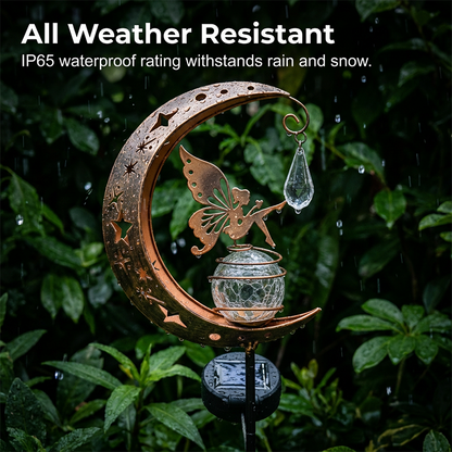 🌙✨Whimsical Moon & Fairy Solar Garden Stake Light⚡Half Price Sale