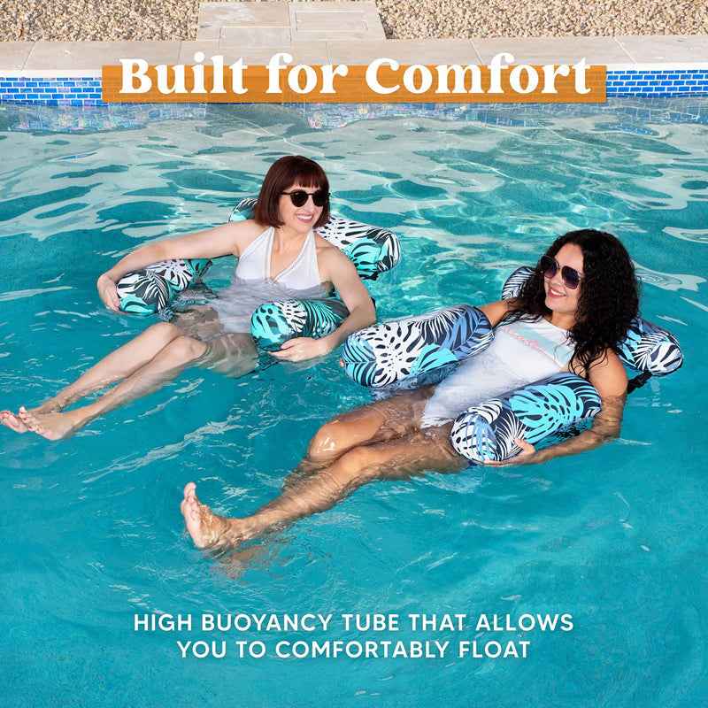 💺 50% OFF NOW! 🌴 Inflatable Floating Chair – Tropical Leaf & Ultra-Light  🌊
