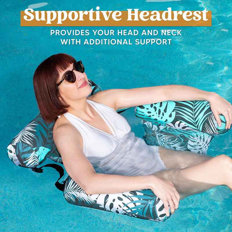 💺 50% OFF NOW! 🌴 Inflatable Floating Chair – Tropical Leaf & Ultra-Light  🌊