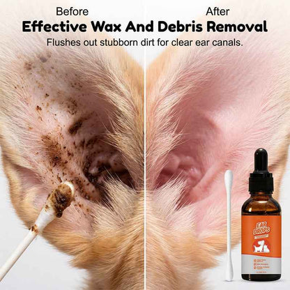 🐶🐱 Natural Ear Drops | Anti-Itch & Wax Removal for Dogs & Cats