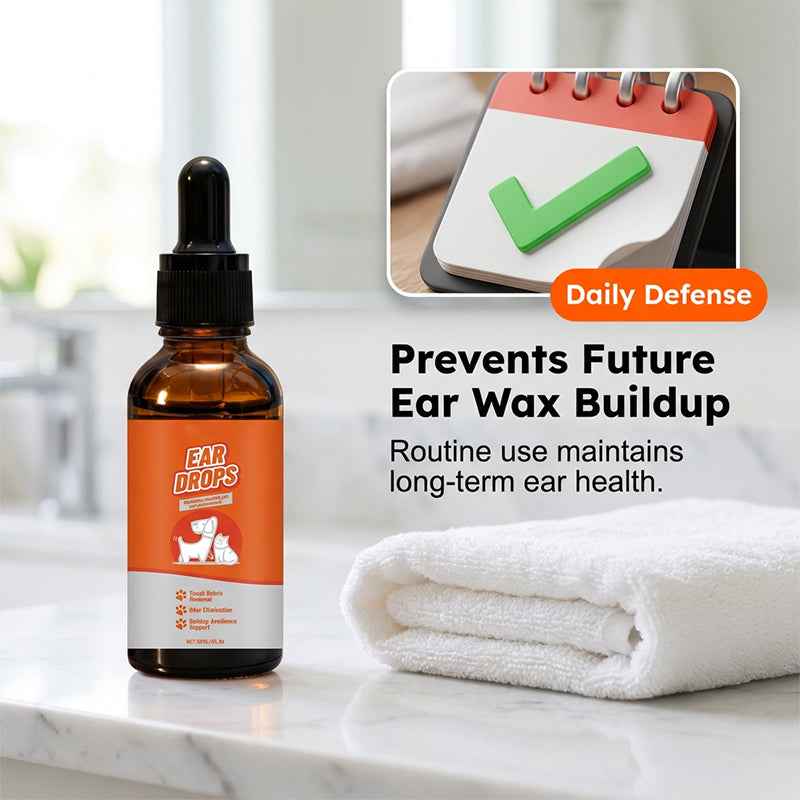🐶🐱 Natural Ear Drops | Anti-Itch & Wax Removal for Dogs & Cats