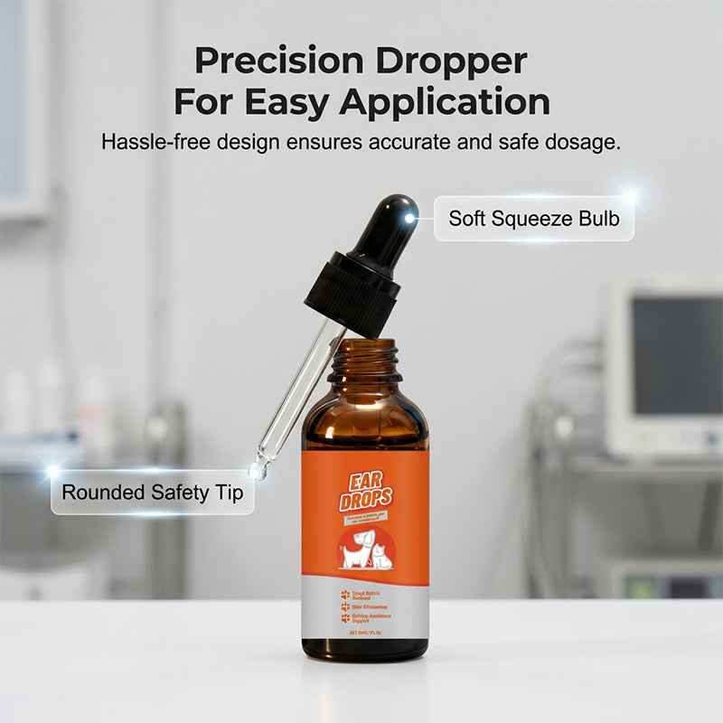 🐶🐱 Natural Ear Drops | Anti-Itch & Wax Removal for Dogs & Cats