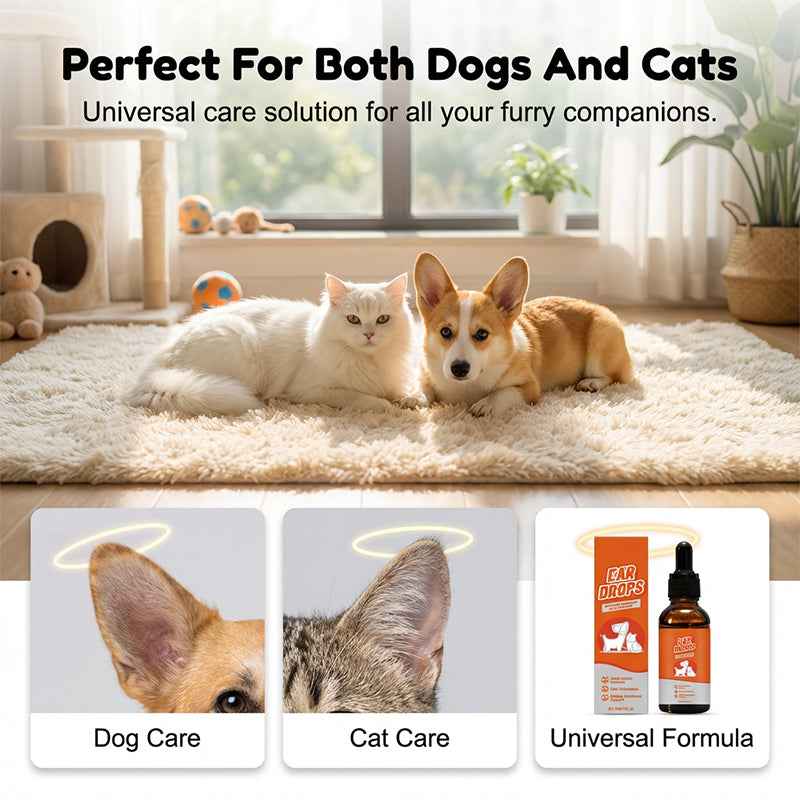 🐶🐱 Natural Ear Drops | Anti-Itch & Wax Removal for Dogs & Cats