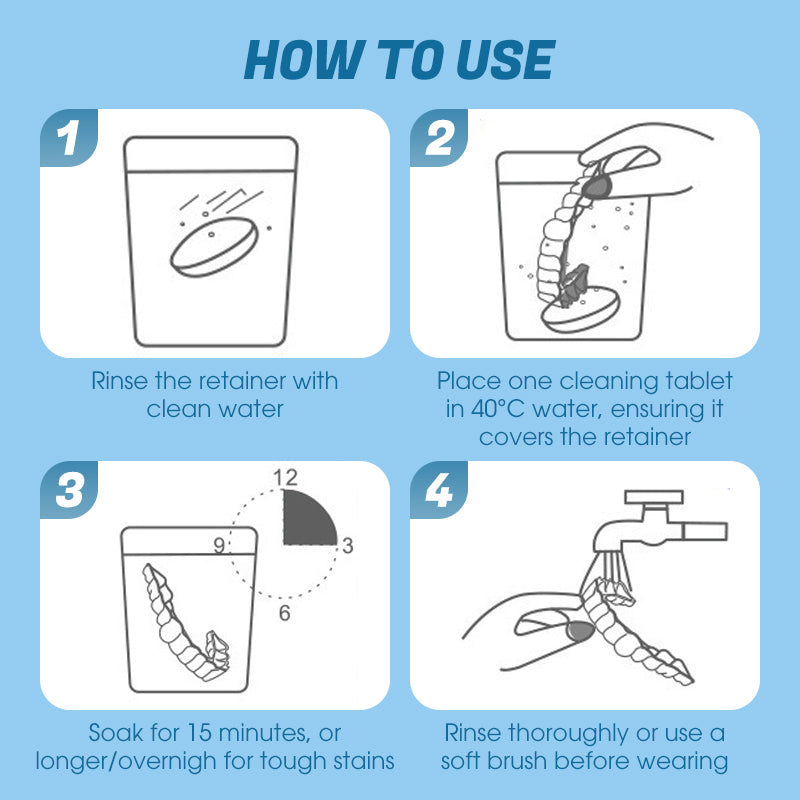 👑47% OFF Father's Day Sale🔥Fast&Easy-Retainer Cleaner Tablets for Odor & Stain Removal🦷