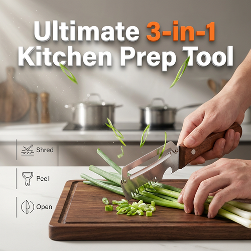 3-in-1 Scallion Shredder & Peeler Kitchen Tool🧄🥢💫
