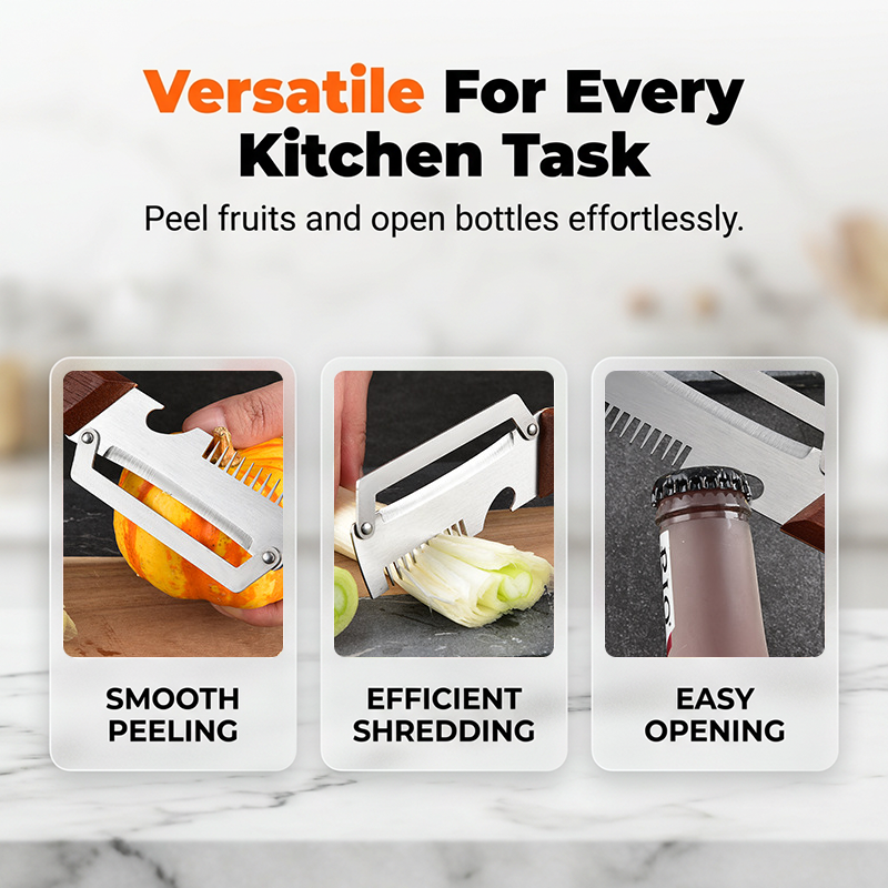 3-in-1 Scallion Shredder & Peeler Kitchen Tool🧄🥢💫