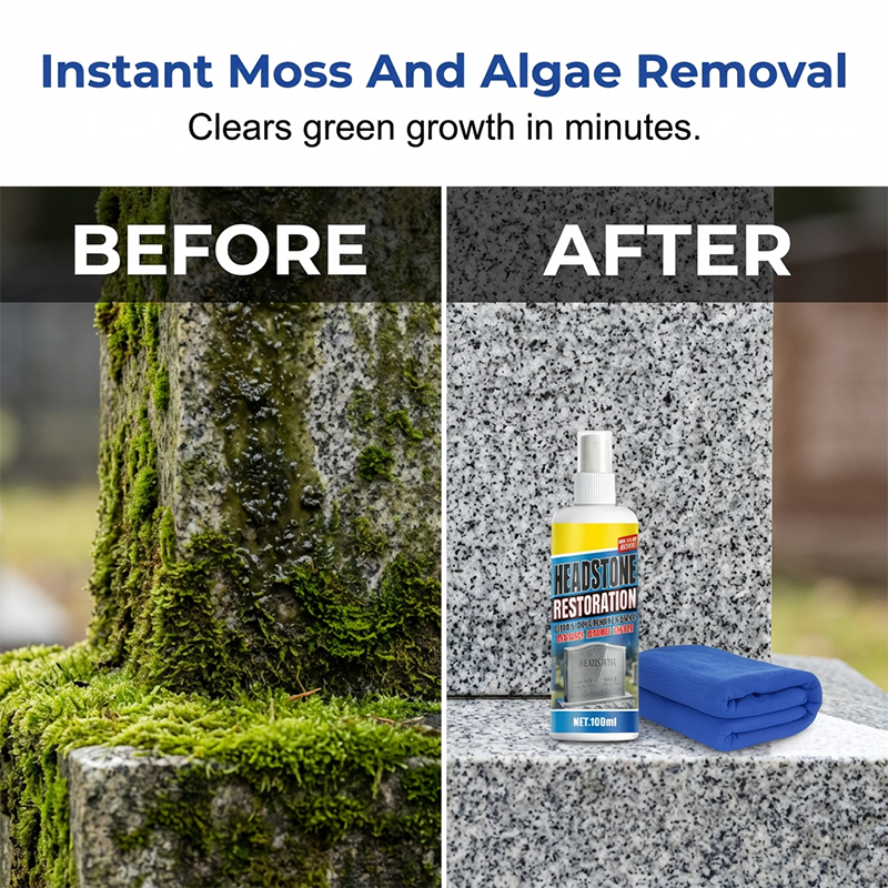 🔥Last Day Promotion⏰🎁Headstone Cleaning & Restoration Spray – Remove Stains Instantly