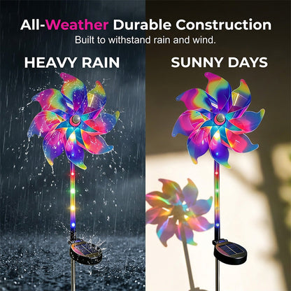🔥Summer Hot Sale 50% OFF✨ Solar Powered Rainbow Pinwheel Garden Light🌈