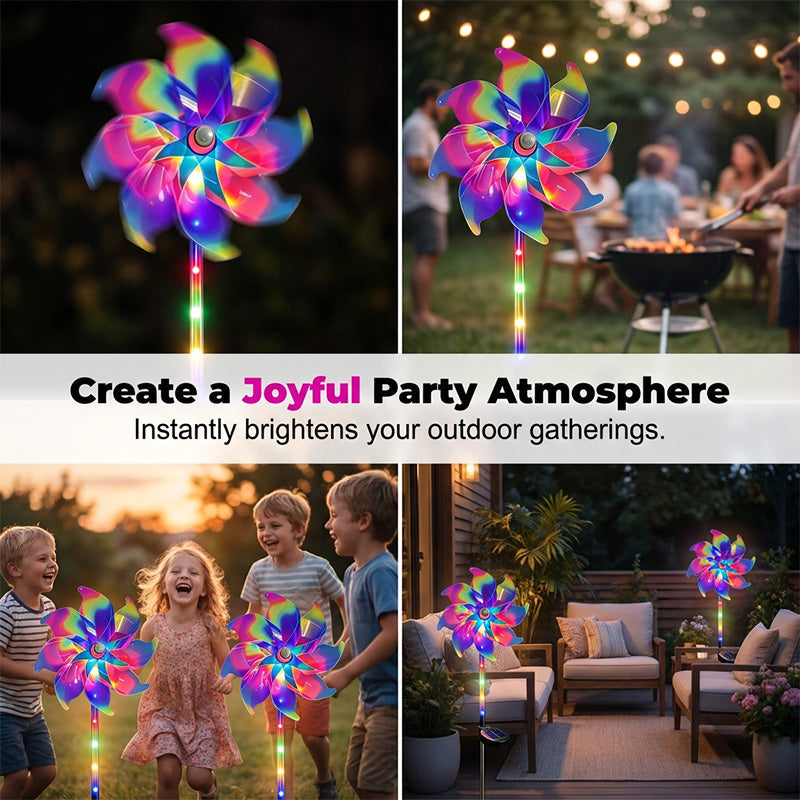🔥Summer Hot Sale 50% OFF✨ Solar Powered Rainbow Pinwheel Garden Light🌈