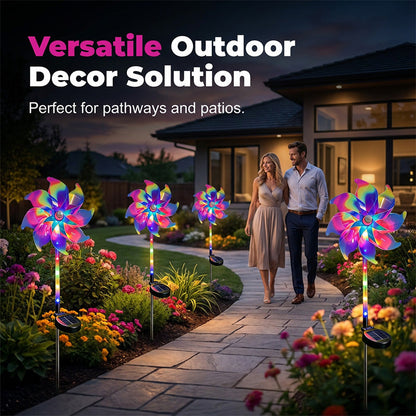 🔥Summer Hot Sale 50% OFF✨ Solar Powered Rainbow Pinwheel Garden Light🌈
