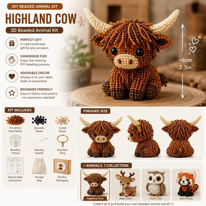 🏆Limited Time Sale 50% OFF🧵✨Petite 3D Beaded Animal Craft Kit