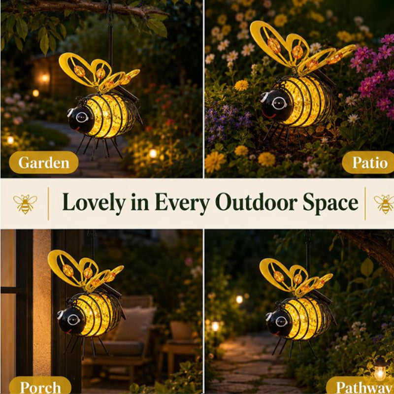 Hanging Solar Bee Garden Light 🐝 Cute Outdoor Lantern for Patio, Porch & Flower Beds
