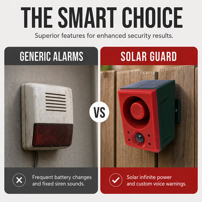 🚨 Solar Powered Security Light with Motion Alarm – 2-in-1 Outdoor Floodlight & Deterrent Siren, Waterproof for Garden, Driveway & Dark Corners 🔒💡