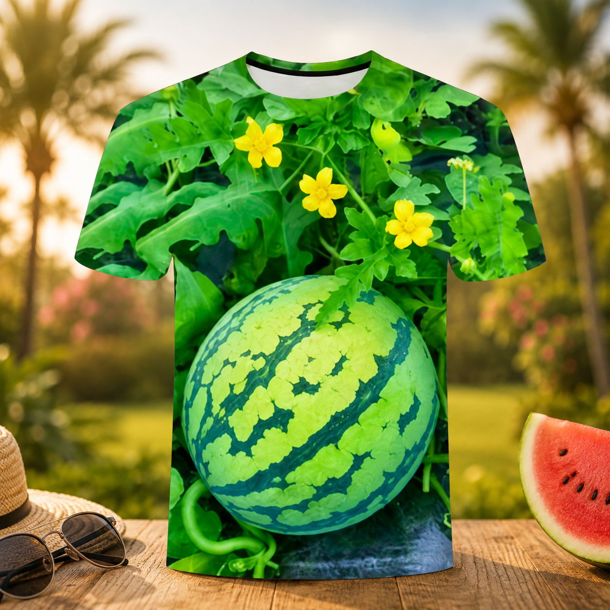 🍉 3D Watermelon Print T-Shirt & Shorts Set – Funny Summer Outfit
