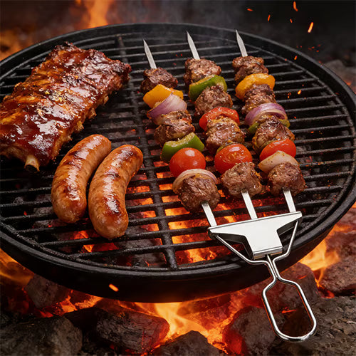 BBQ skewers grilling food