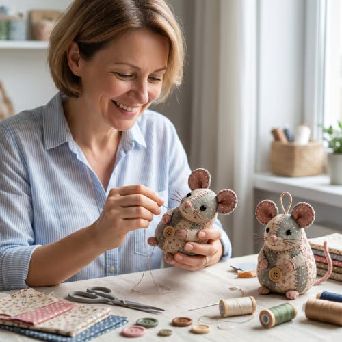 Charming Patchwork Mouse DIY Kit