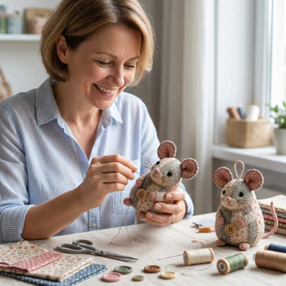 Charming Patchwork Mouse DIY Kit